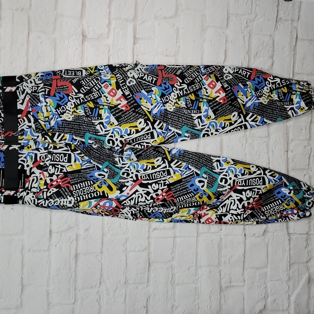VIP Jeans Urban Graffiti Jogger Style Ankle Faux Cargo Pants - Picture 7 of 12
